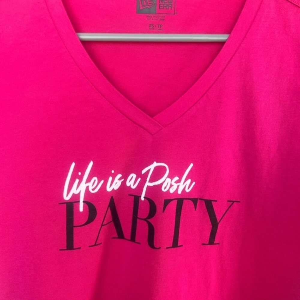 Life is a Posh Party V-neck tee NWOT